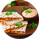 Quesadilla w/ Cream & Salad